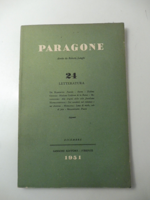 Paragone. Mensile di arte figurativa e letteratura diretto da Roberto Longhi, anno II, numero 24, dicembre 1951